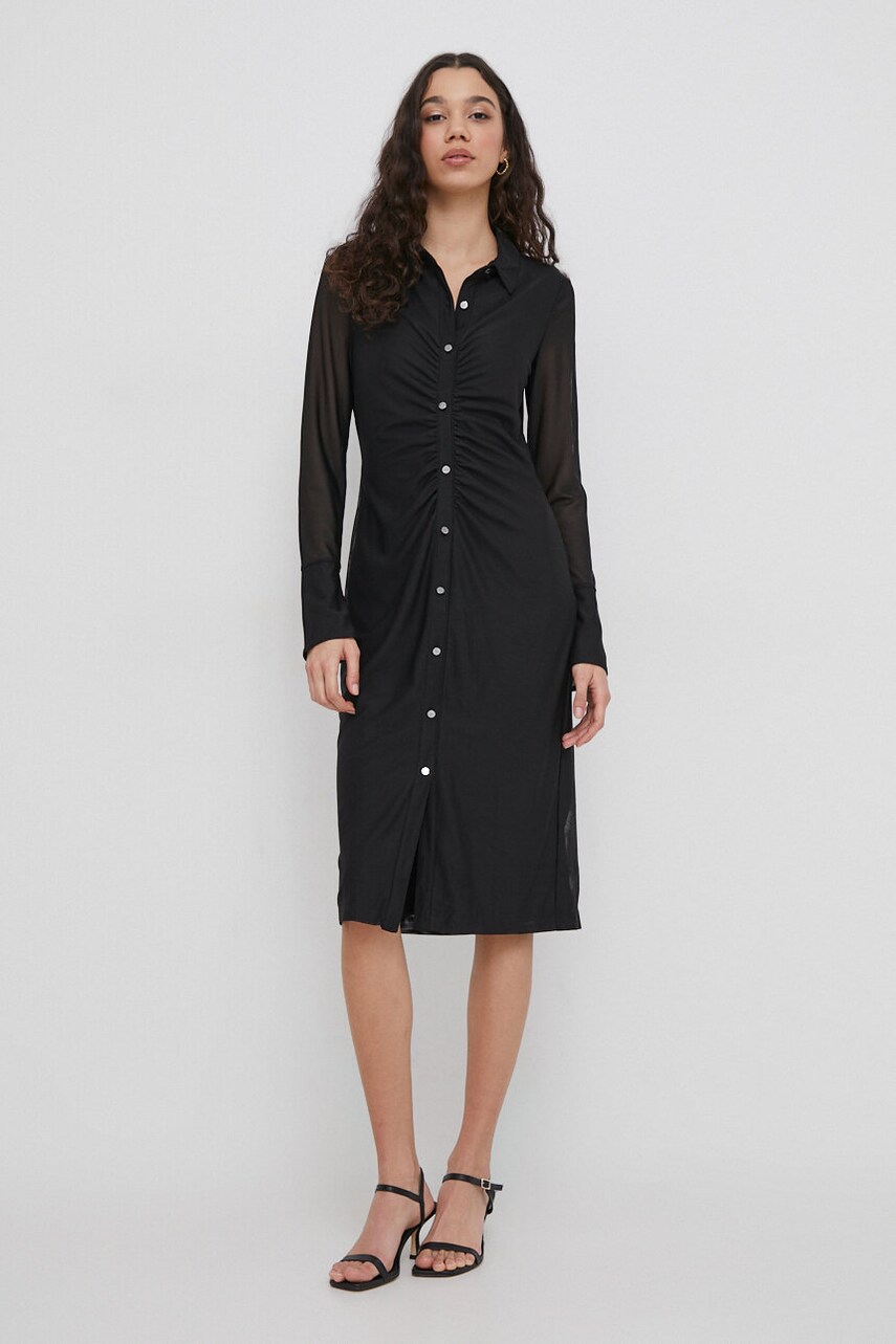 Сукня Dkny колір чорний mini пряма