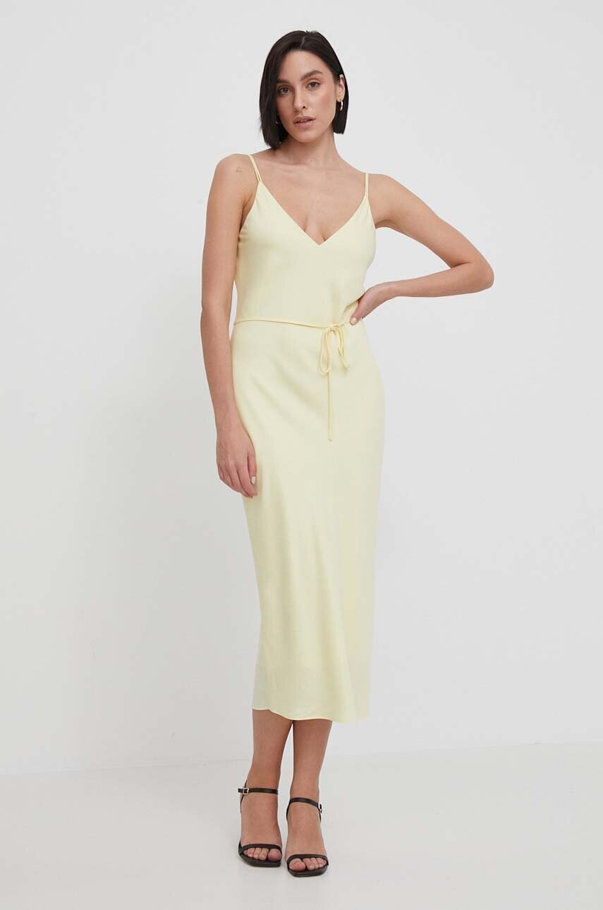 Сукня Calvin Klein колір жовтий maxi пряма