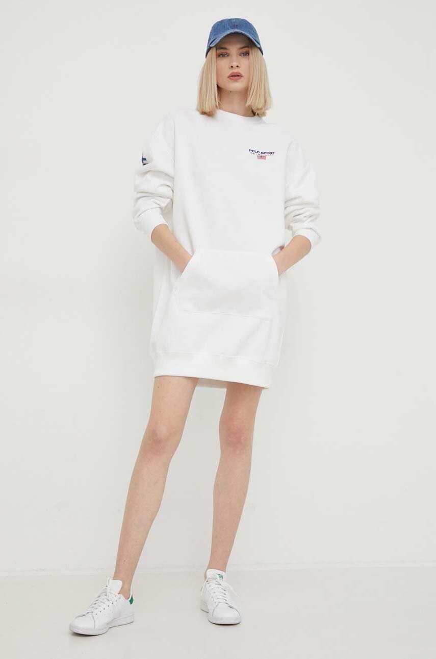 Сукня Polo Ralph Lauren колір білий mini oversize