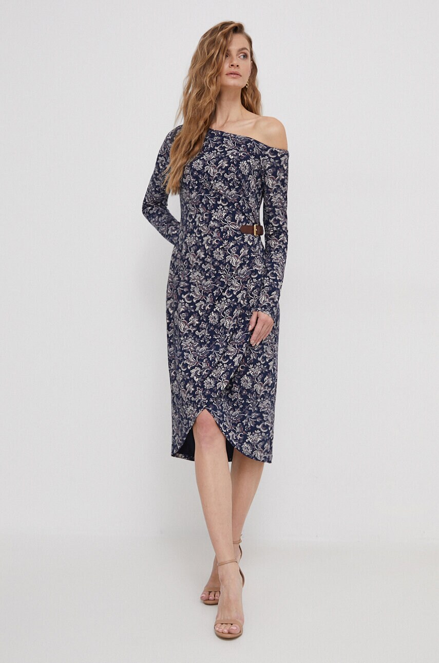 Сукня Lauren Ralph Lauren колір синій mini облягаюча