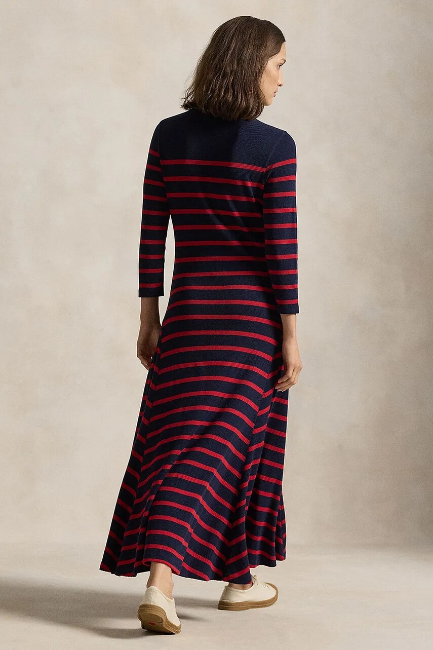 Сукня Polo Ralph Lauren колір синій maxi розкльошена 211924266