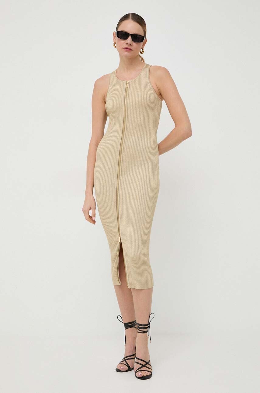 Сукня MICHAEL Michael Kors колір золотий midi облягаюча