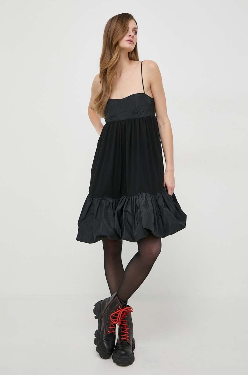 Сукня Pinko колір чорний mini розкльошена