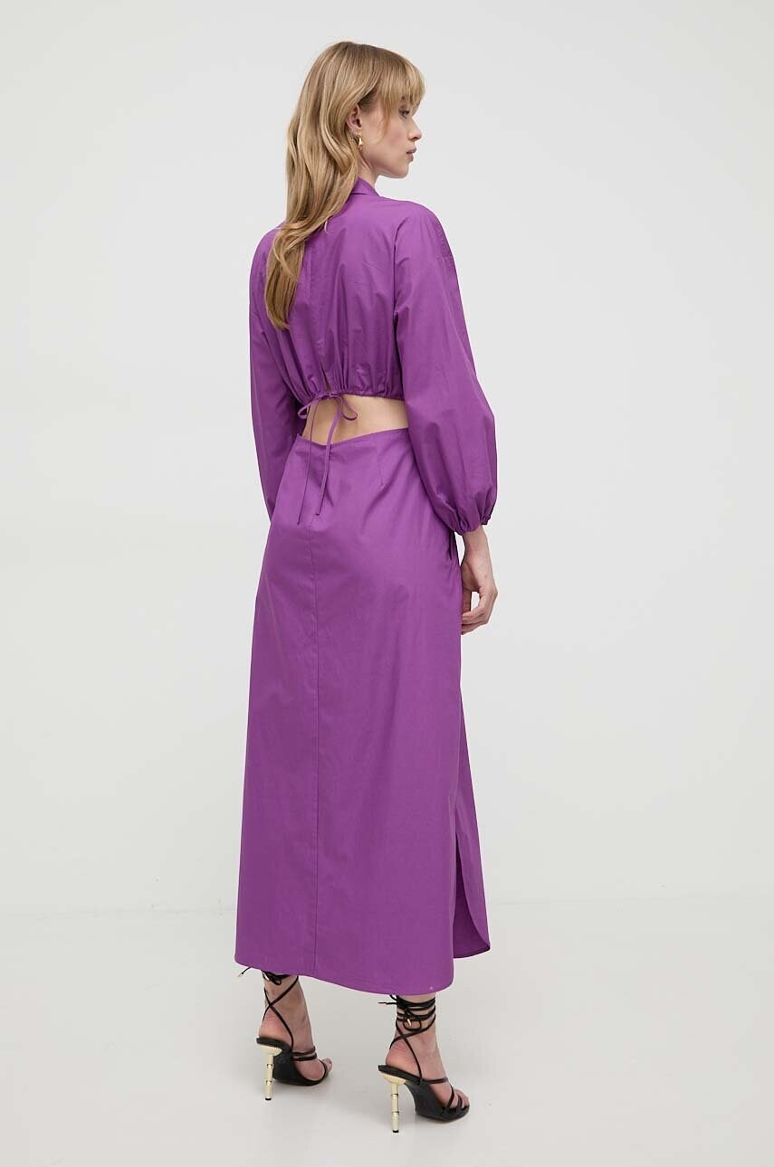 Бавовняна сукня Twinset колір фіолетовий maxi пряма