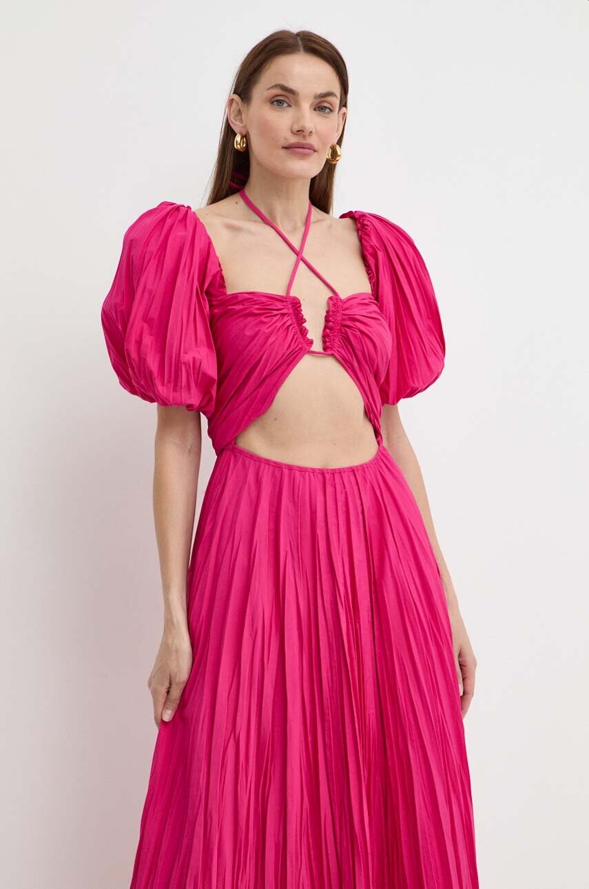 Сукня Luisa Spagnoli RUNWAY COLLECTION колір рожевий maxi розкльошена 541115