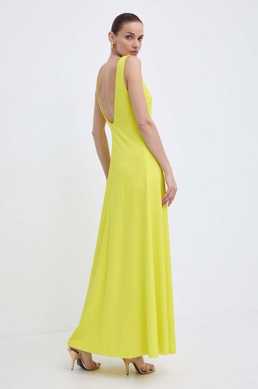 Сукня Luisa Spagnoli RUNWAY COLLECTION колір жовтий maxi розкльошена 541117