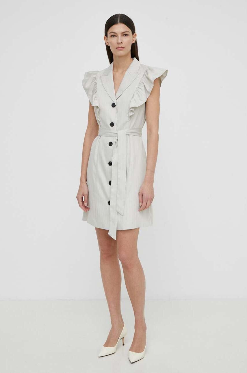 Сукня Bruuns Bazaar PinBBMikala dress колір сірий mini пряма BBW3831