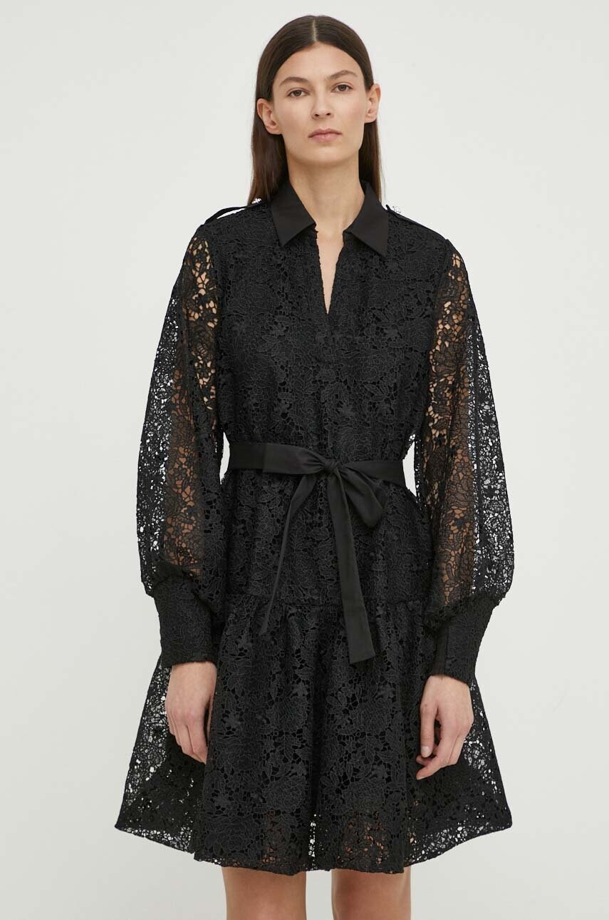 Сукня Bruuns Bazaar AmbrosiaBBAvril dress колір чорний mini розкльошена BBW3835