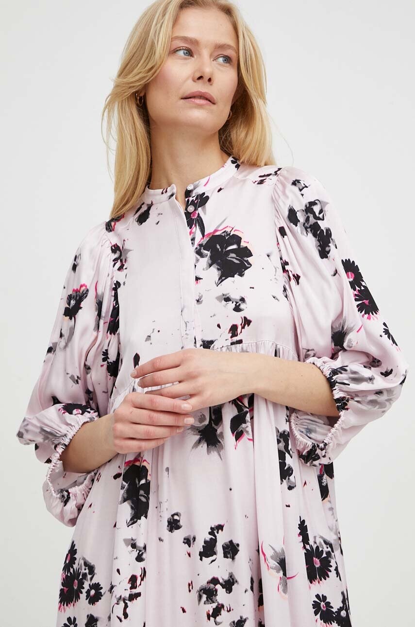 Сукня Bruuns Bazaar колір рожевий mini oversize