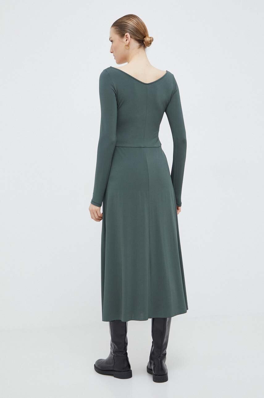 Сукня Max Mara Leisure колір зелений midi розкльошена