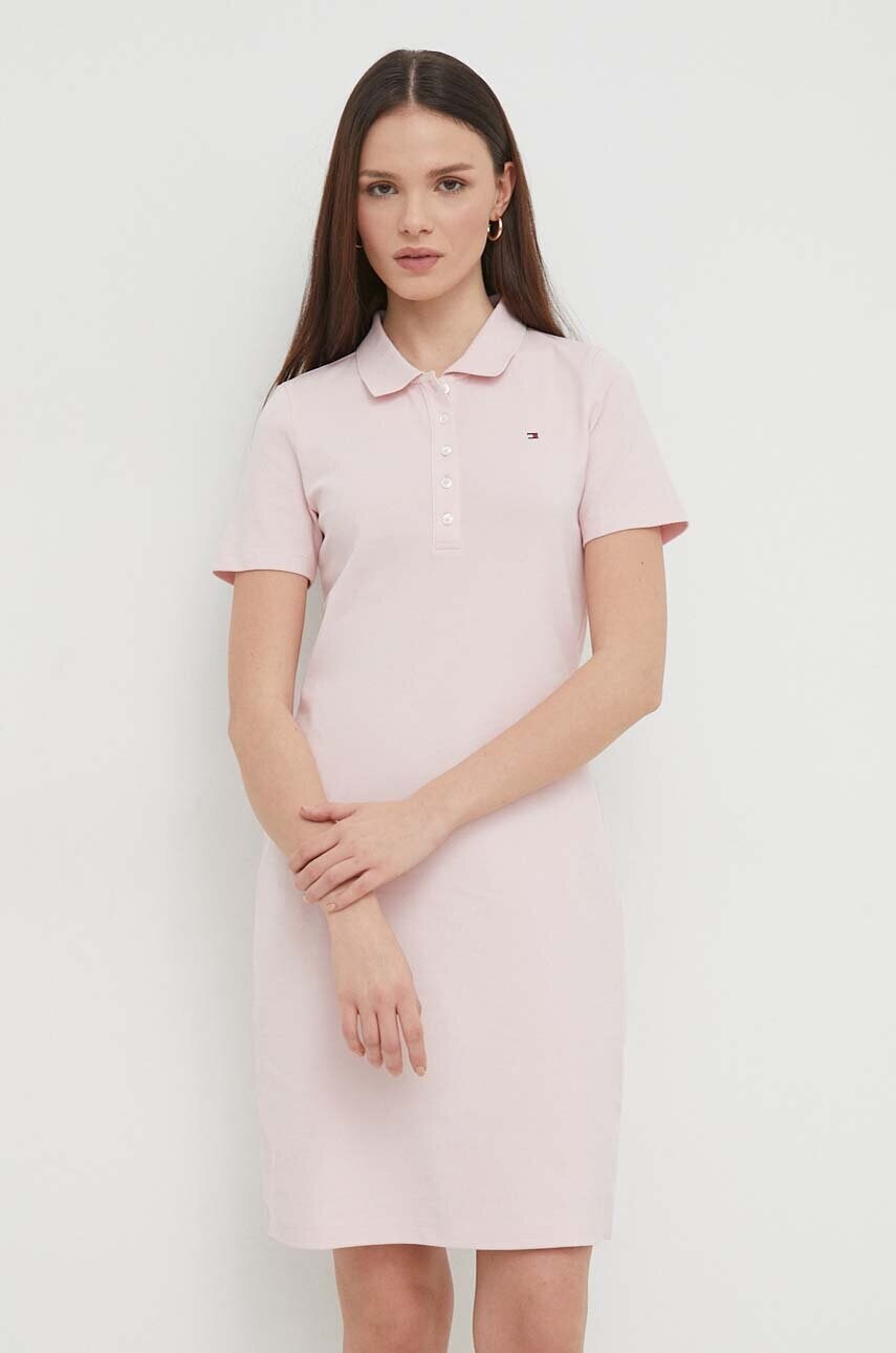 Сукня Tommy Hilfiger колір рожевий mini облягаюча