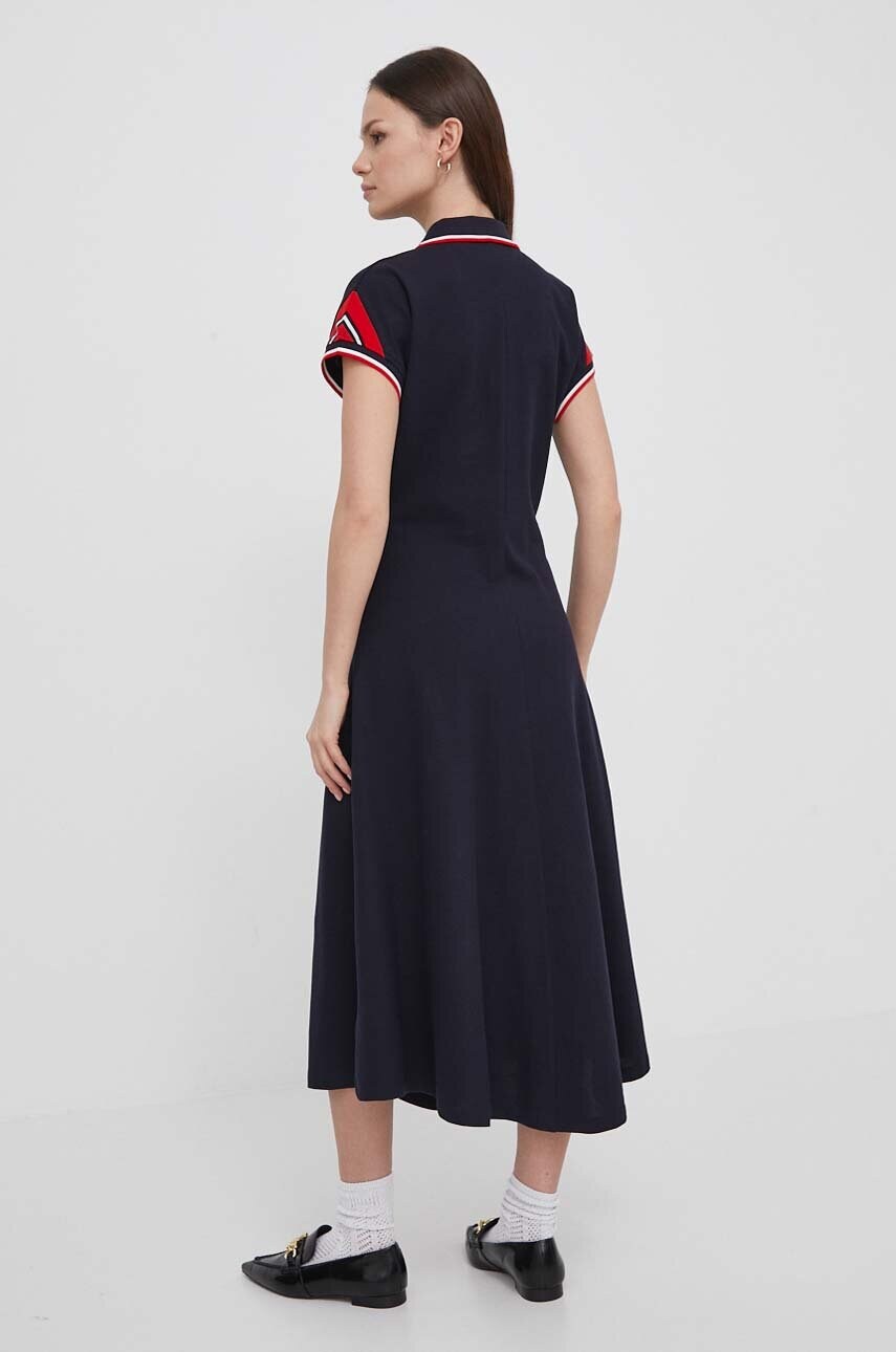 Сукня Tommy Hilfiger колір синій midi розкльошена
