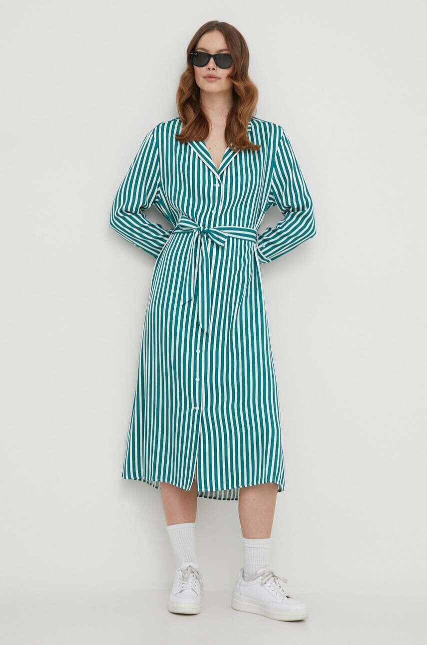 Купити Сукня Tommy Hilfiger колір зелений midi oversize – головне зображення