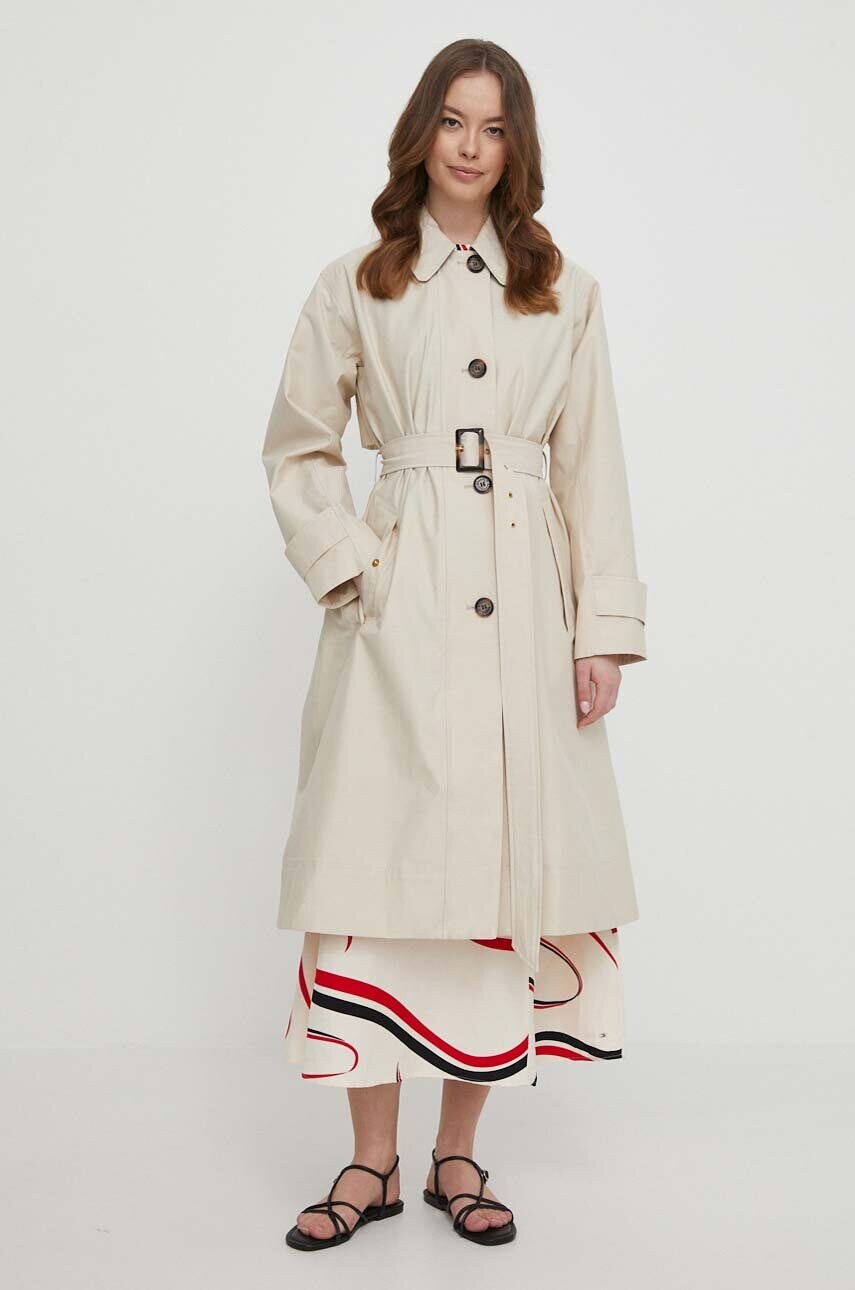 Сукня з домішкою льону Tommy Hilfiger maxi пряма