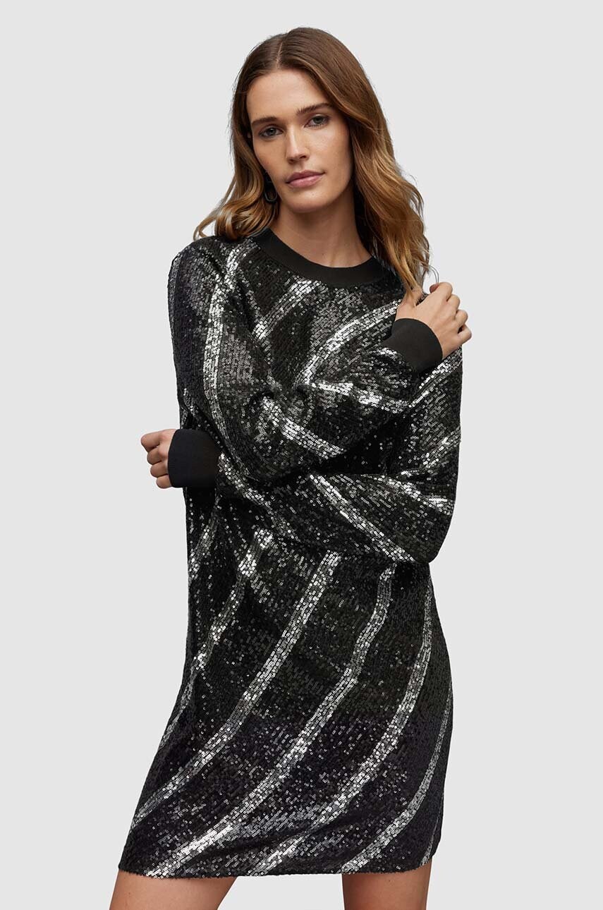 Сукня AllSaints Juela колір чорний mini пряма