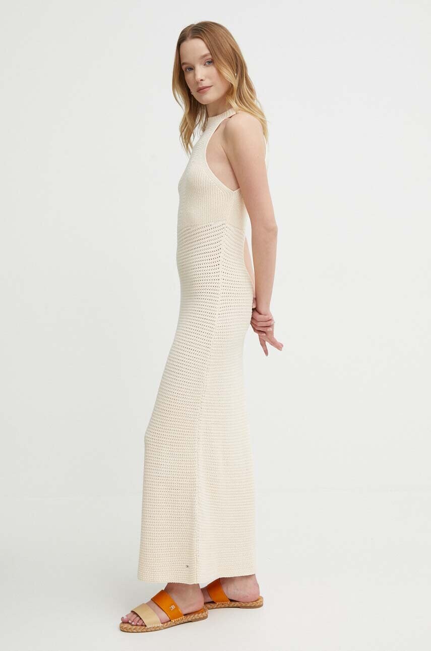 Сукня Tommy Hilfiger колір бежевий maxi облягаюча WW0WW41747