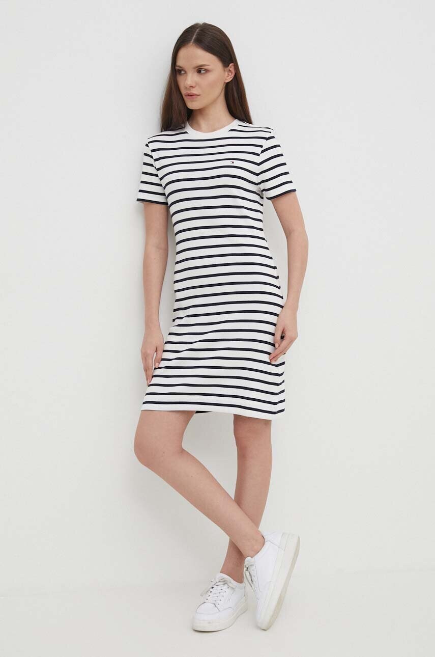 Бавовняна сукня Tommy Hilfiger колір синій mini розкльошена WW0WW42721