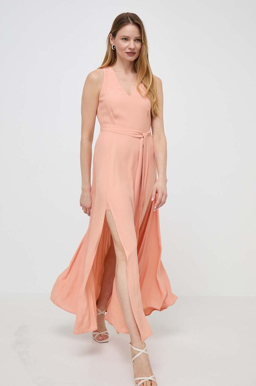 Сукня Twinset колір помаранчевий maxi розкльошена