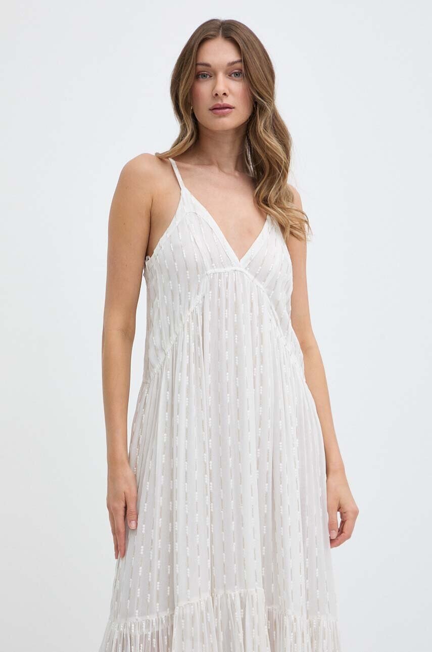 Сукня Twinset колір бежевий maxi розкльошена