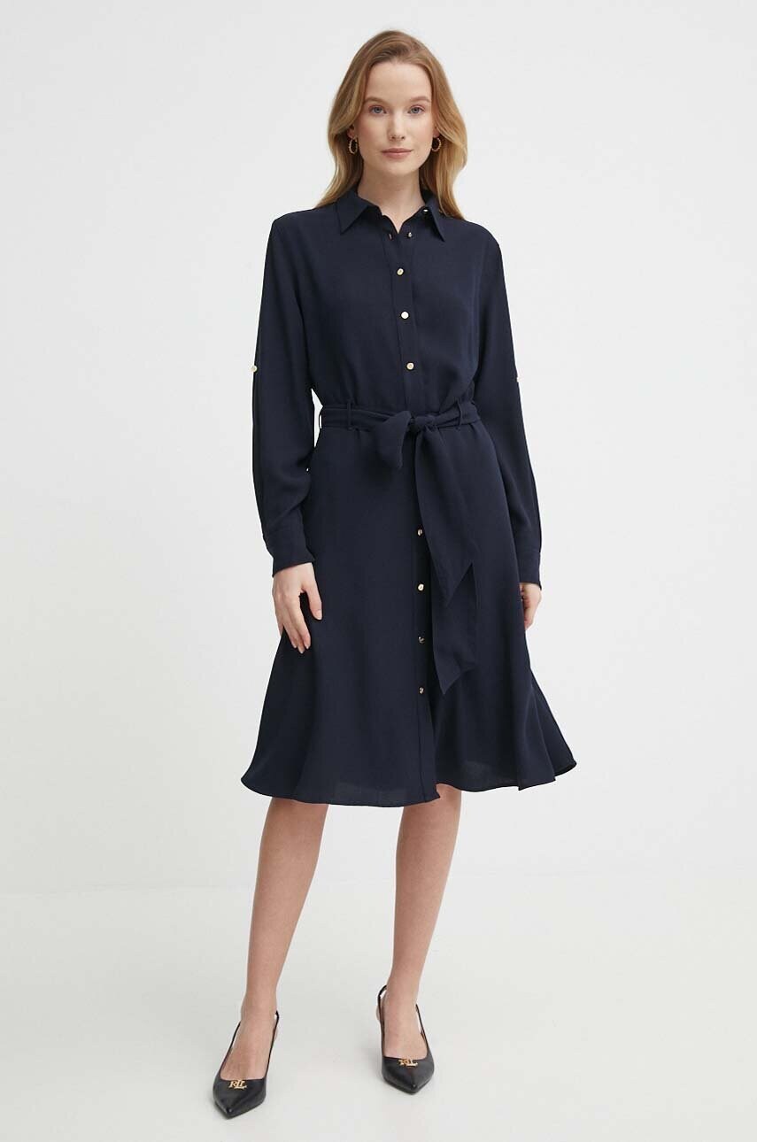Сукня Lauren Ralph Lauren колір синій mini розкльошена 200668471