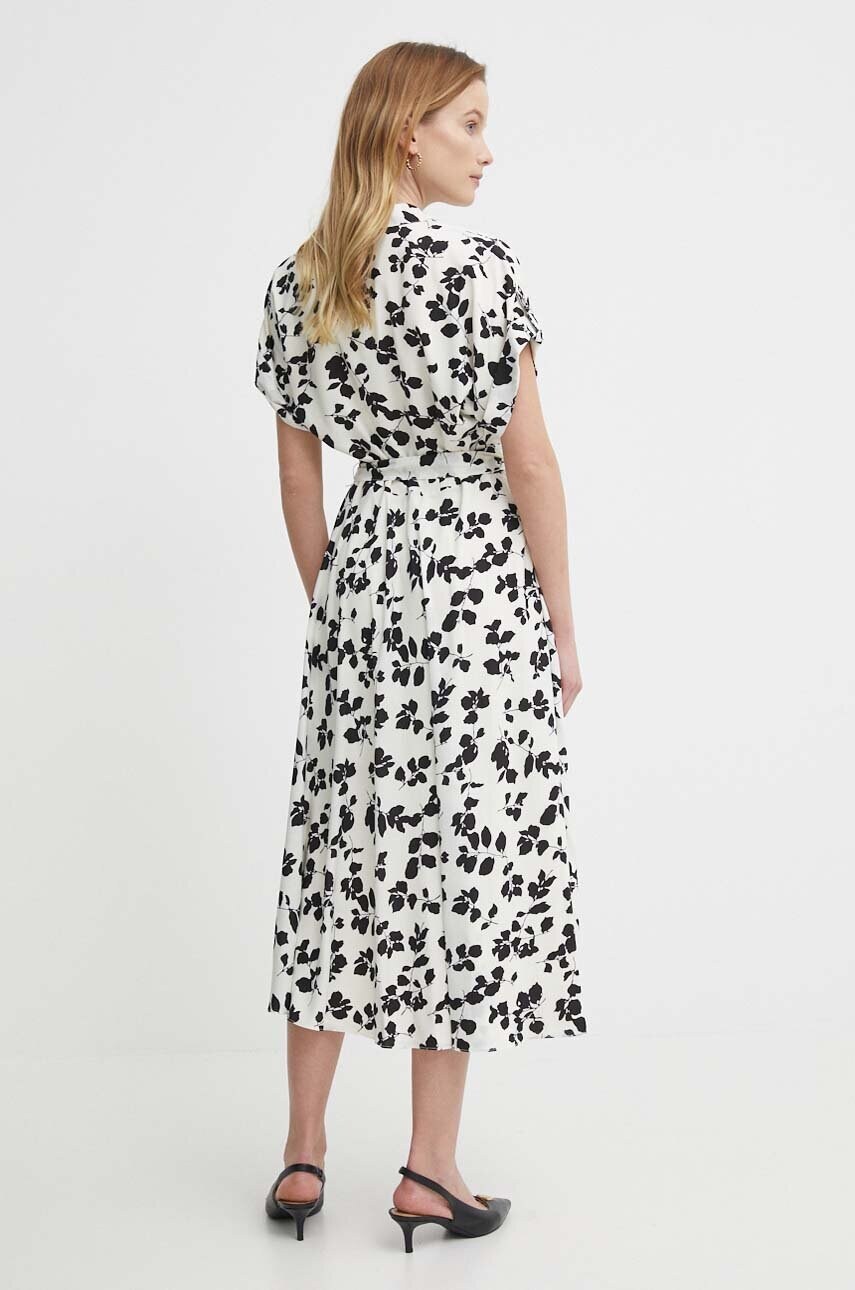 Сукня Lauren Ralph Lauren колір бежевий midi розкльошена 250932707