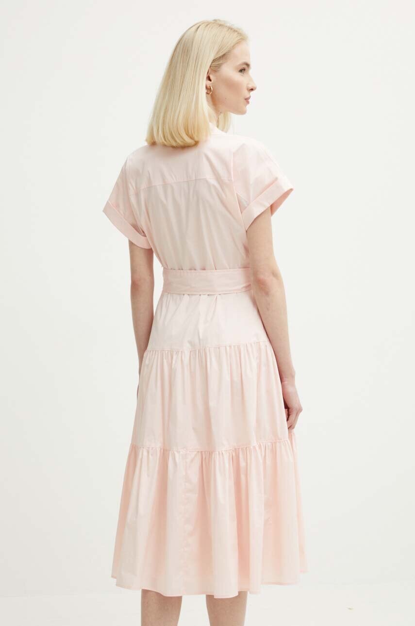 Сукня Lauren Ralph Lauren колір рожевий midi розкльошена 250933392