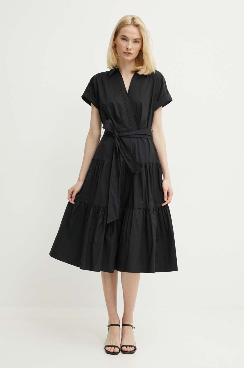 Сукня Lauren Ralph Lauren колір чорний midi розкльошена 250933392