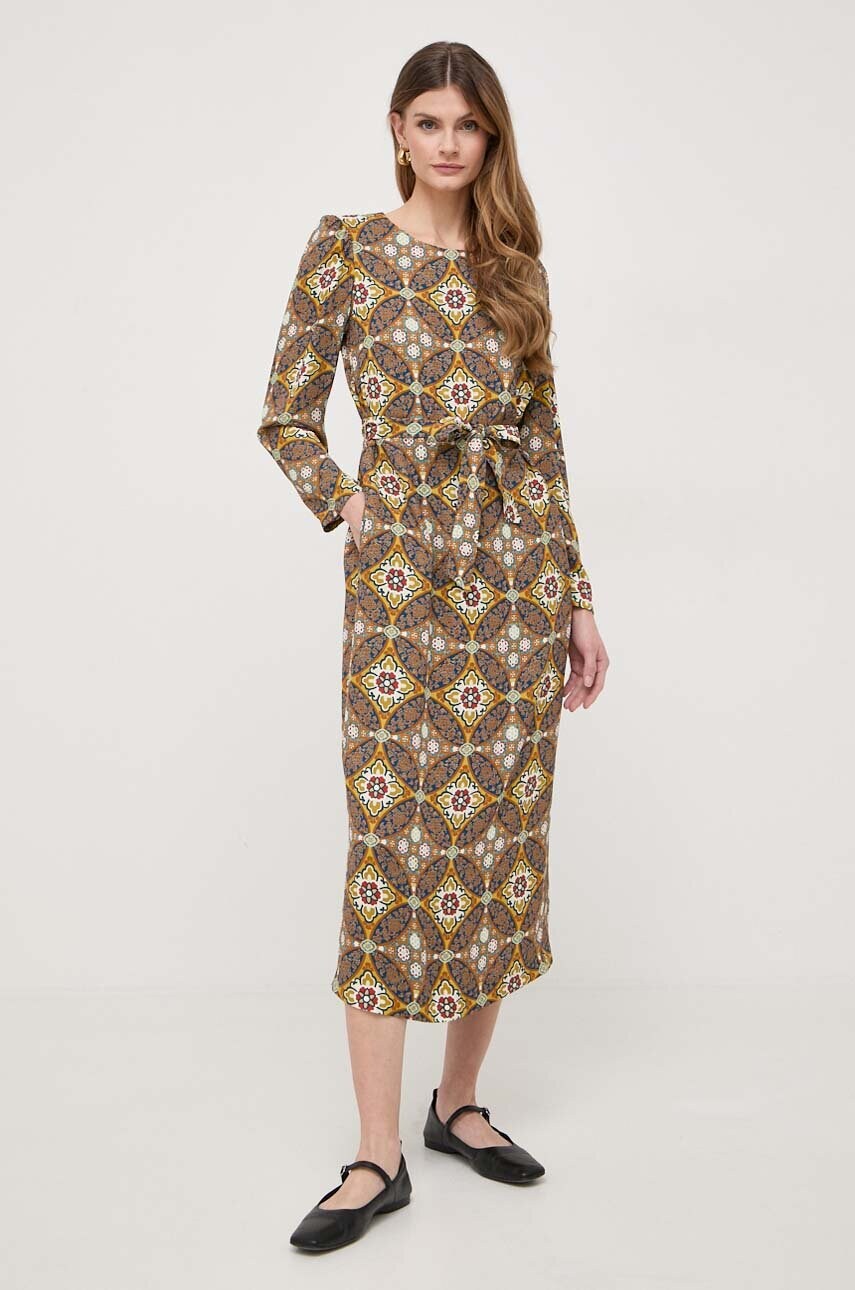 Сукня Weekend Max Mara колір жовтий midi розкльошена
