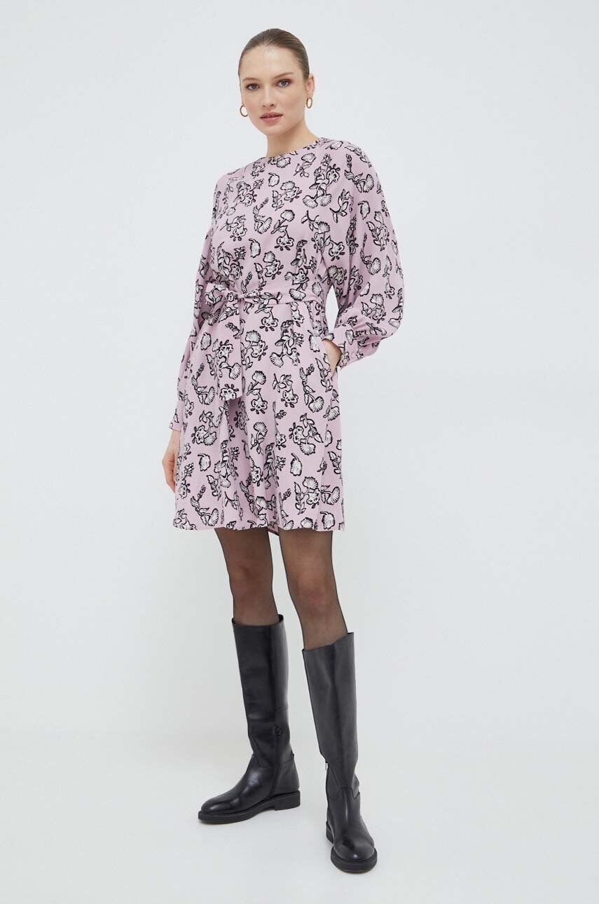 Сукня Weekend Max Mara колір рожевий mini розкльошена