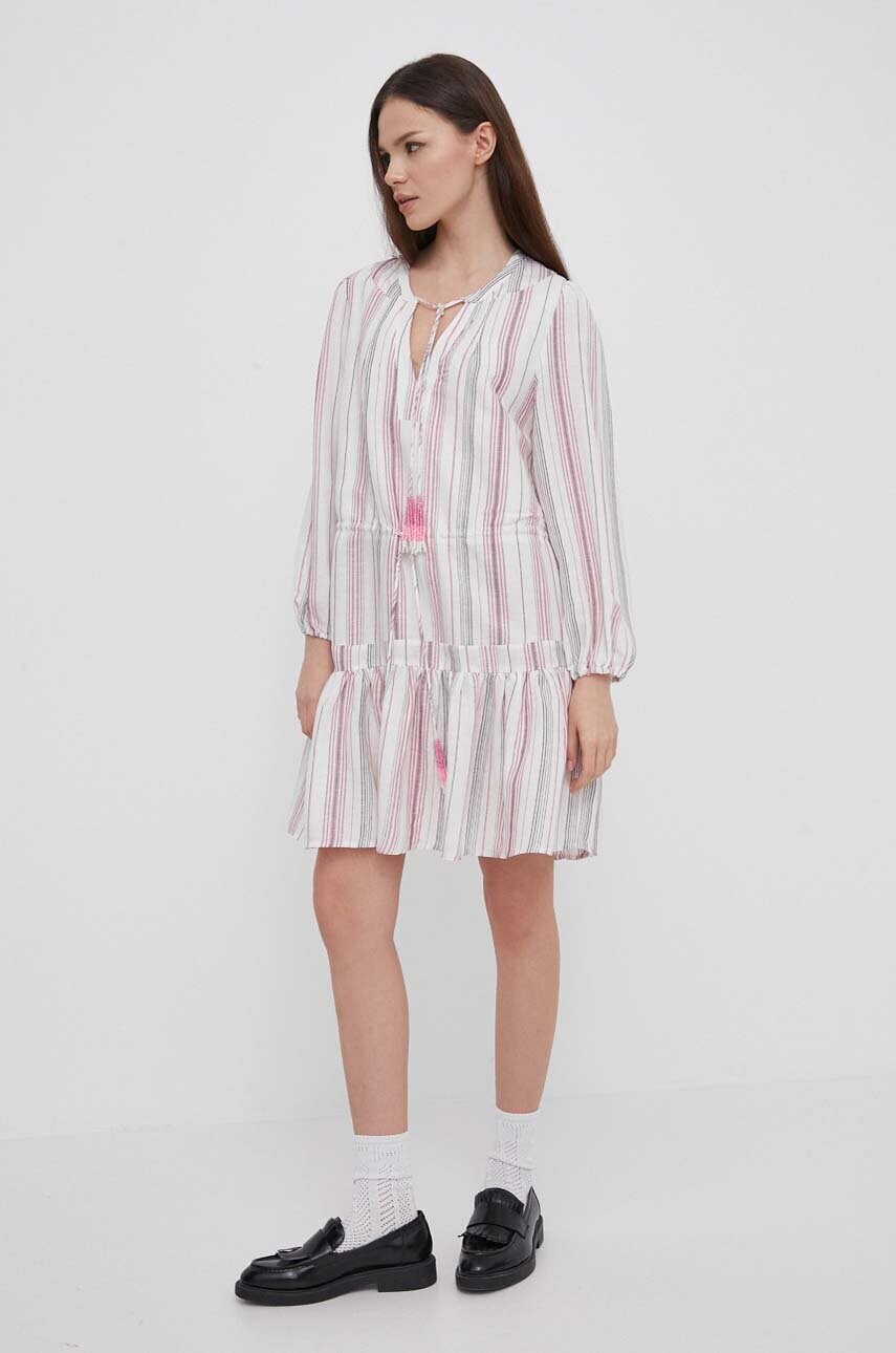Льняна сукня Pepe Jeans DEBBIE mini розкльошена PL953497