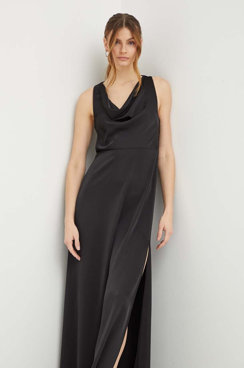 Сукня MAX&Co. колір чорний maxi розкльошена