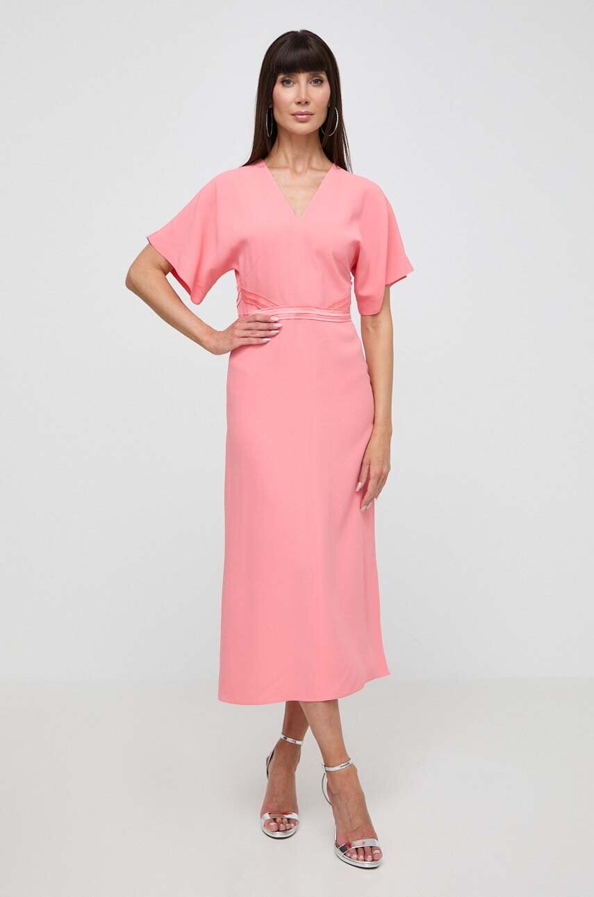 Сукня BOSS колір рожевий maxi oversize 50512822