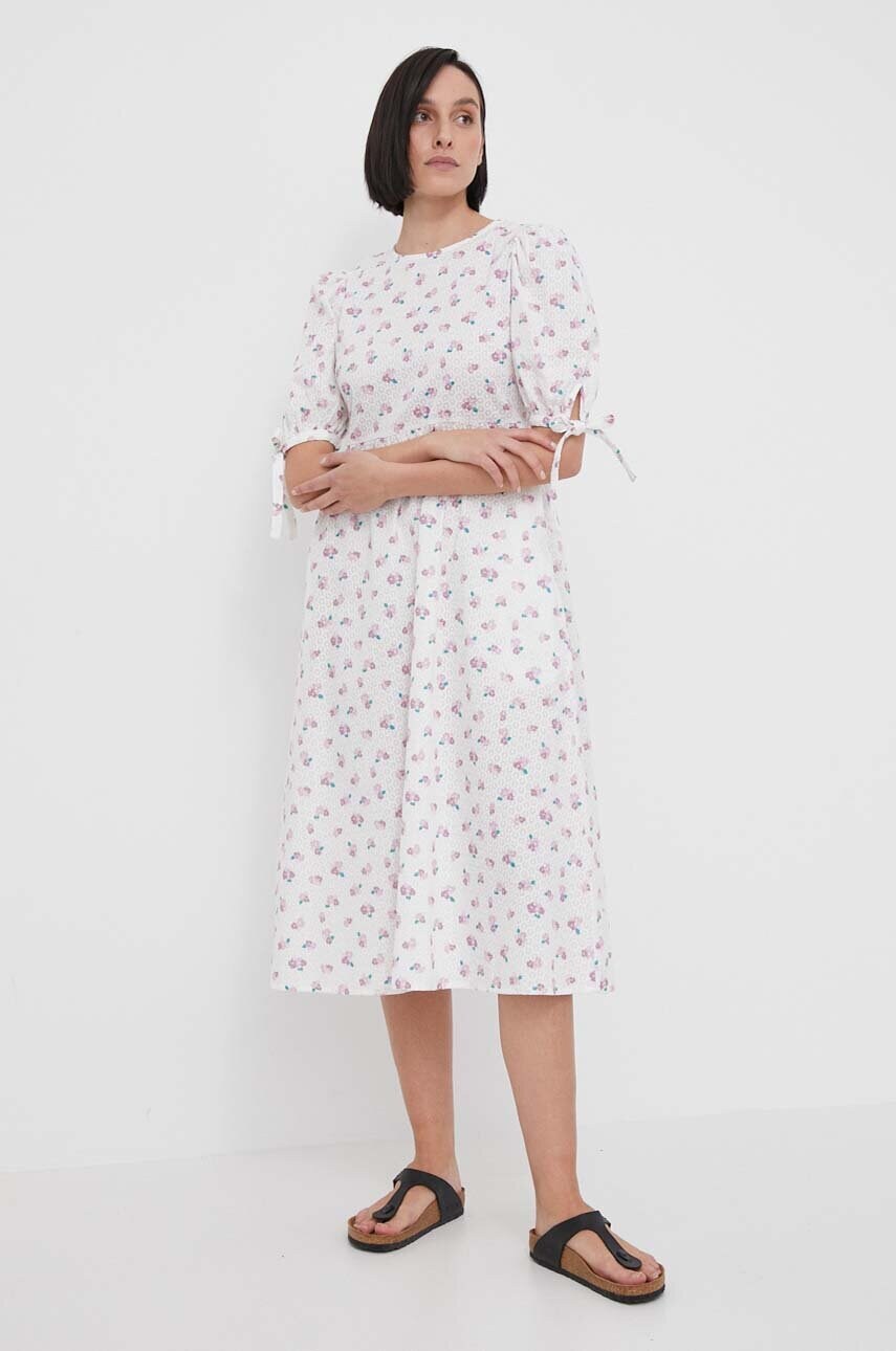 Бавовняна сукня Barbour midi розкльошена