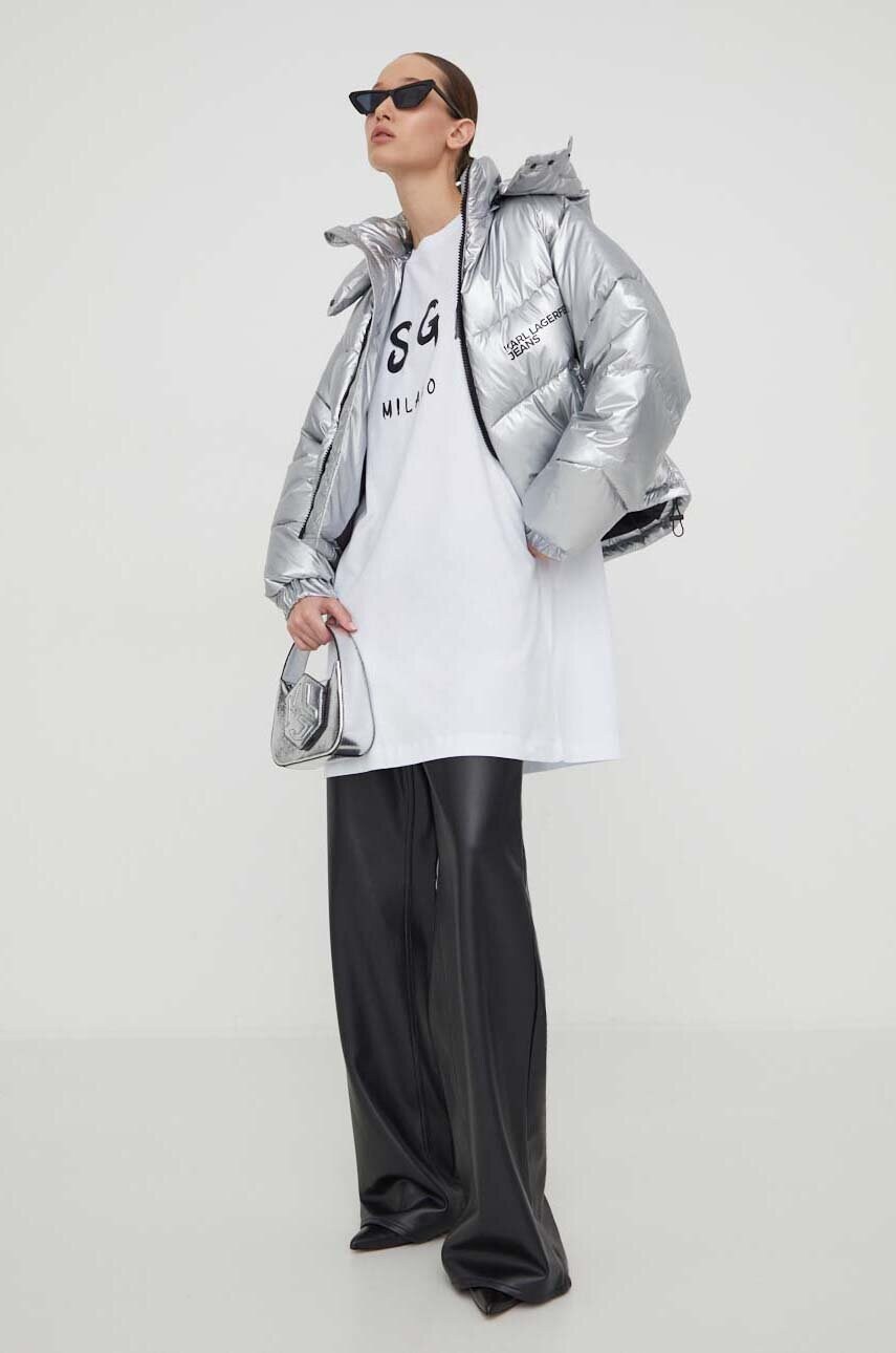 Бавовняна сукня MSGM колір білий mini oversize