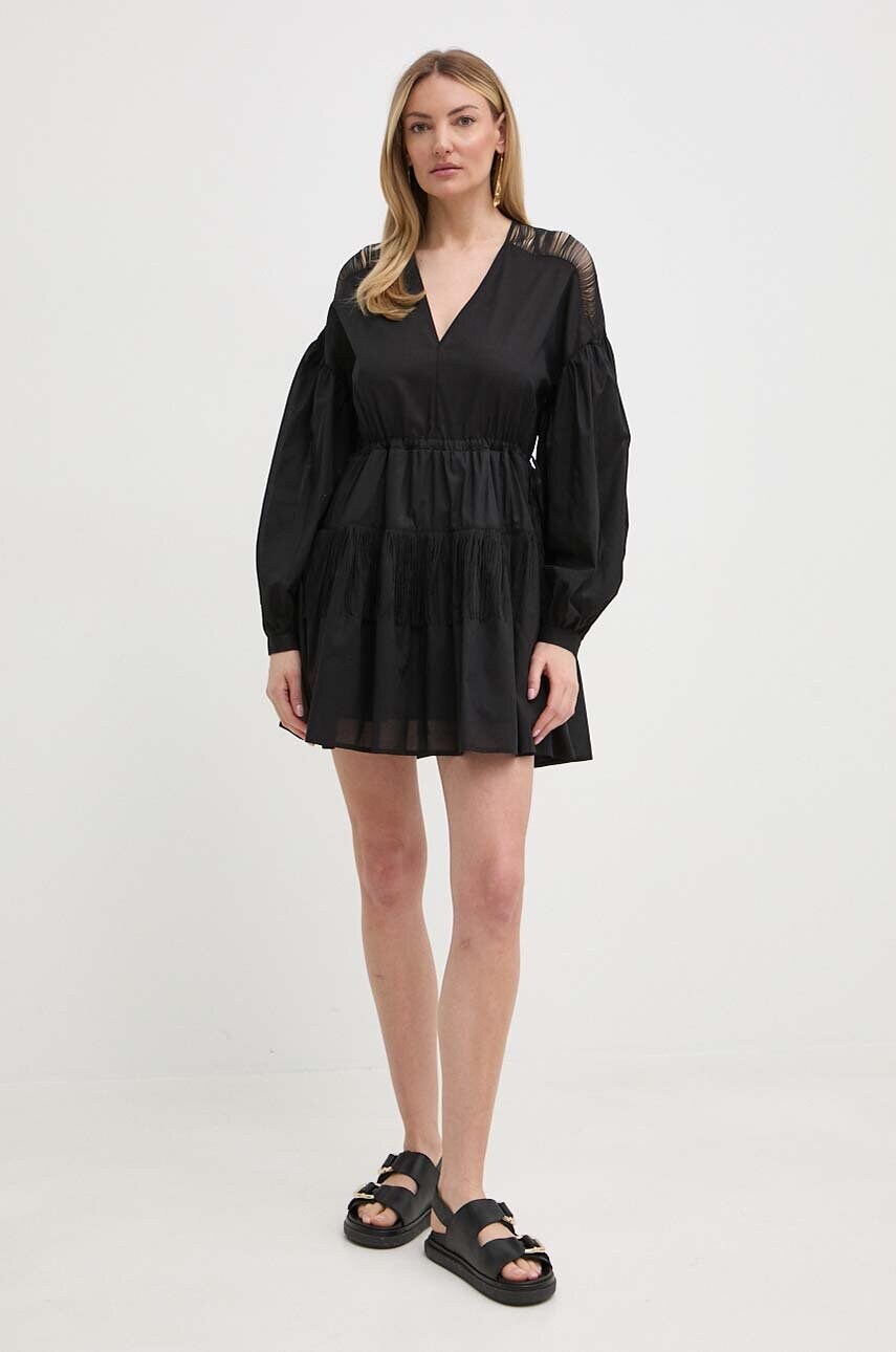 Бавовняна сукня Pinko колір чорний mini oversize 103741 A1XN
