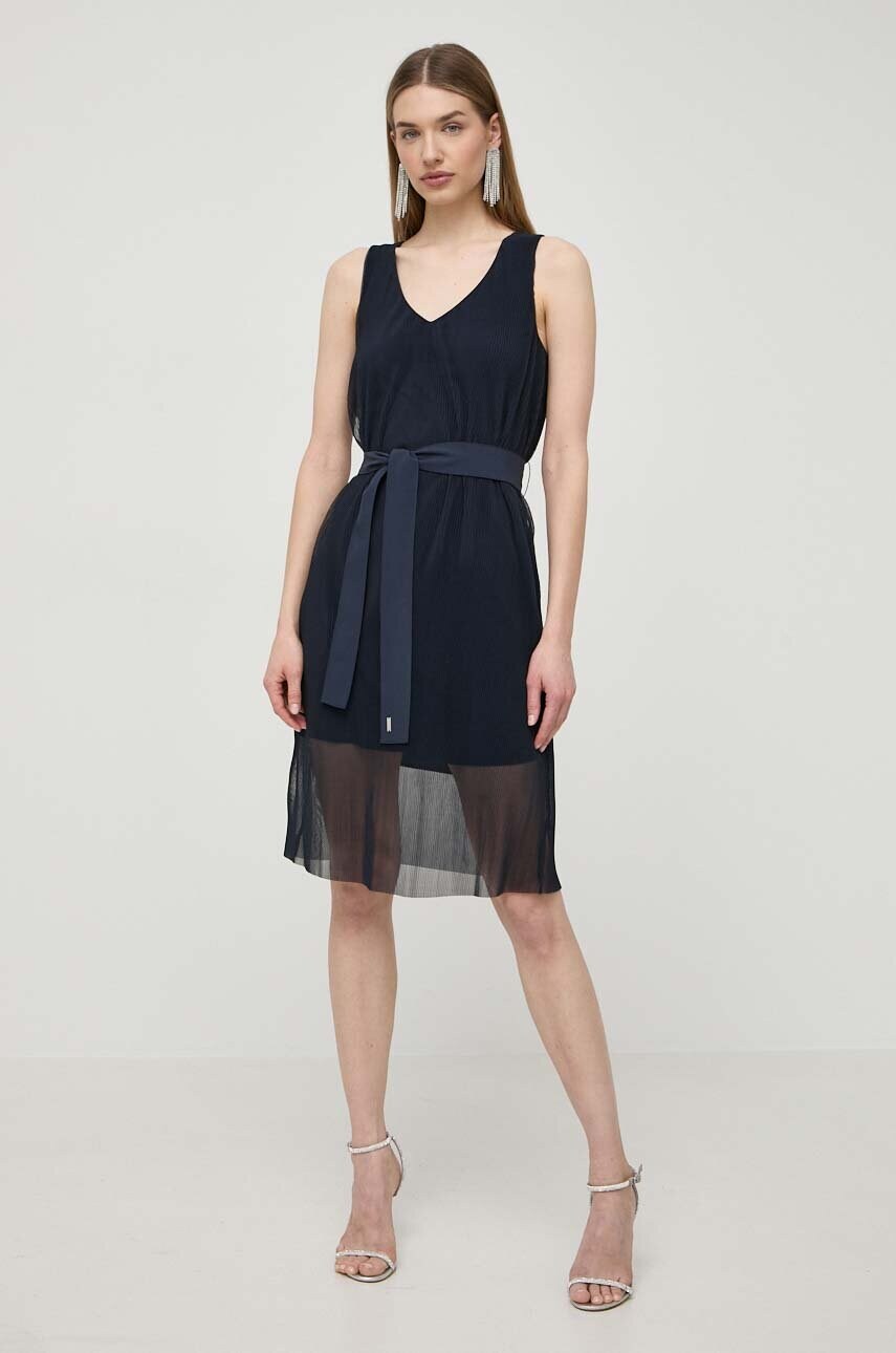 Сукня Armani Exchange колір синій mini розкльошена 3DYA10 YN8QZ