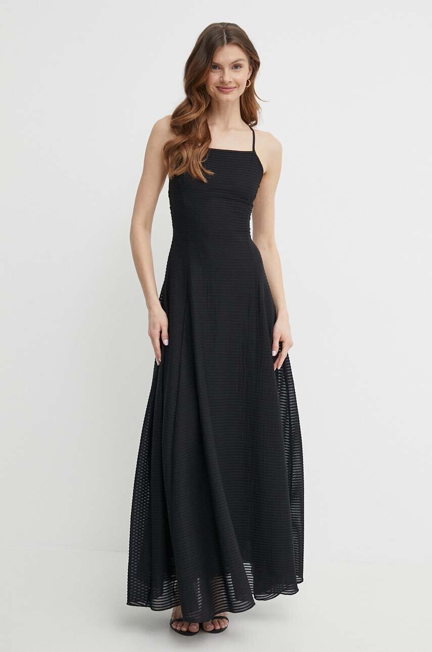 Сукня Emporio Armani колір чорний maxi розкльошена 3D2A7J 2JJHZ
