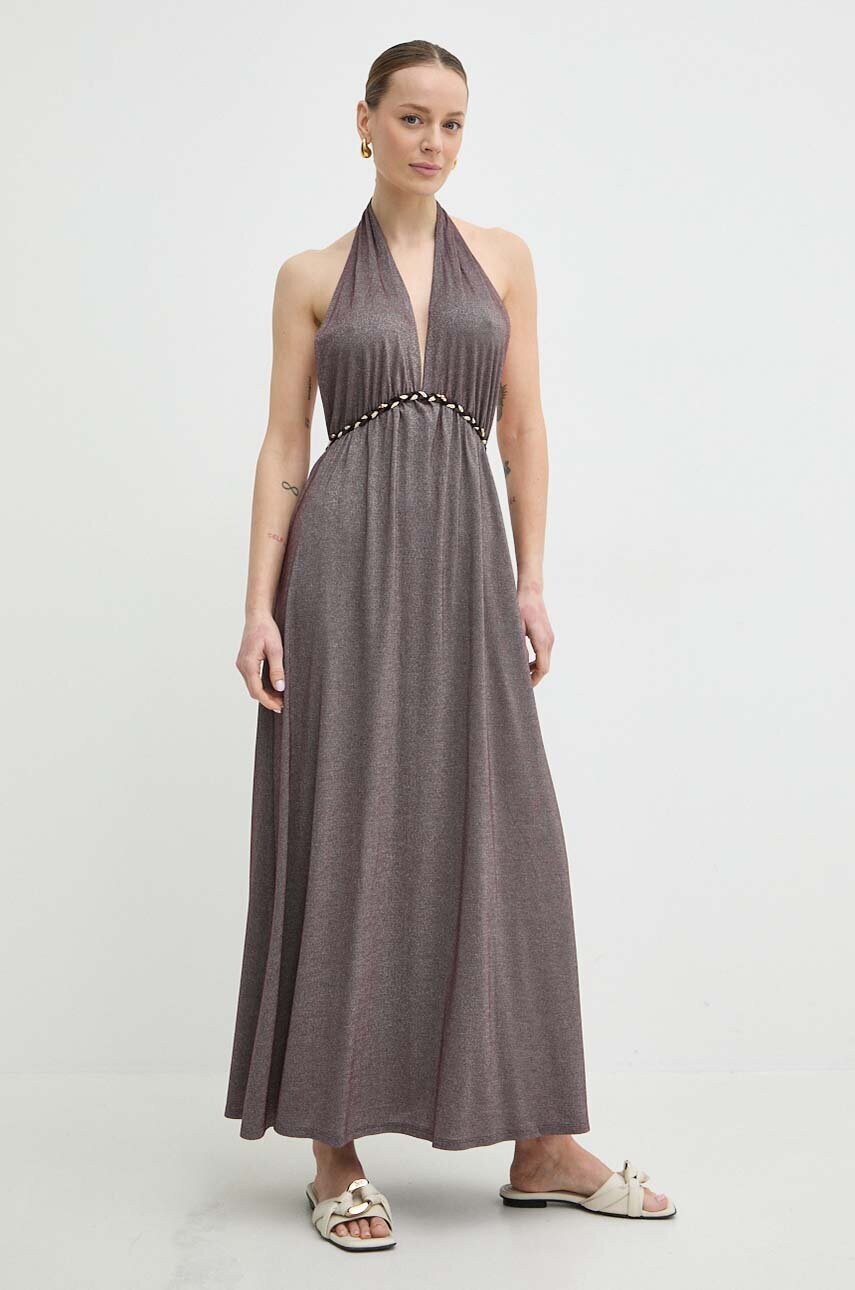 Сукня Twinset колір фіолетовий maxi розкльошена