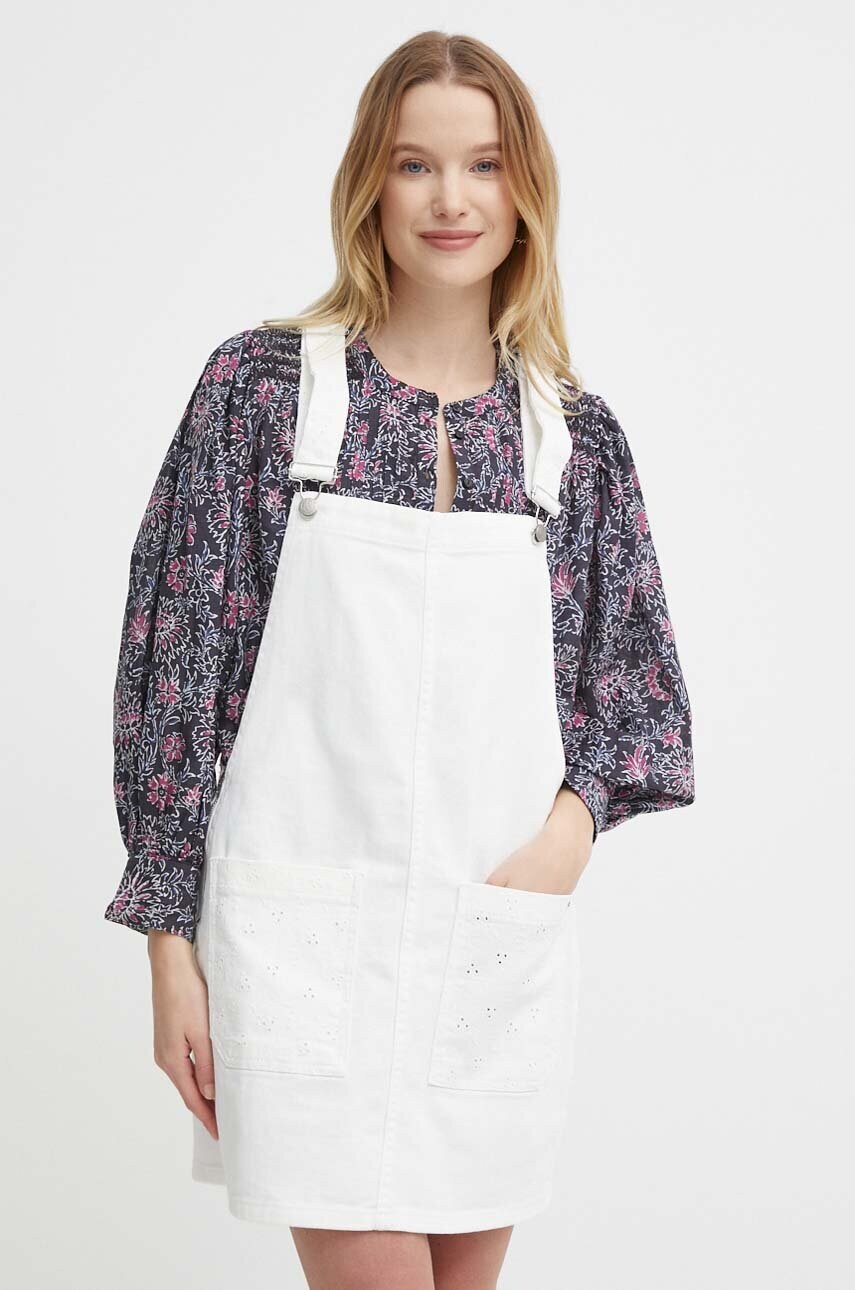 Джинсова сукня Pepe Jeans VESTA ANGLAISE колір білий mini розкльошена PL953519