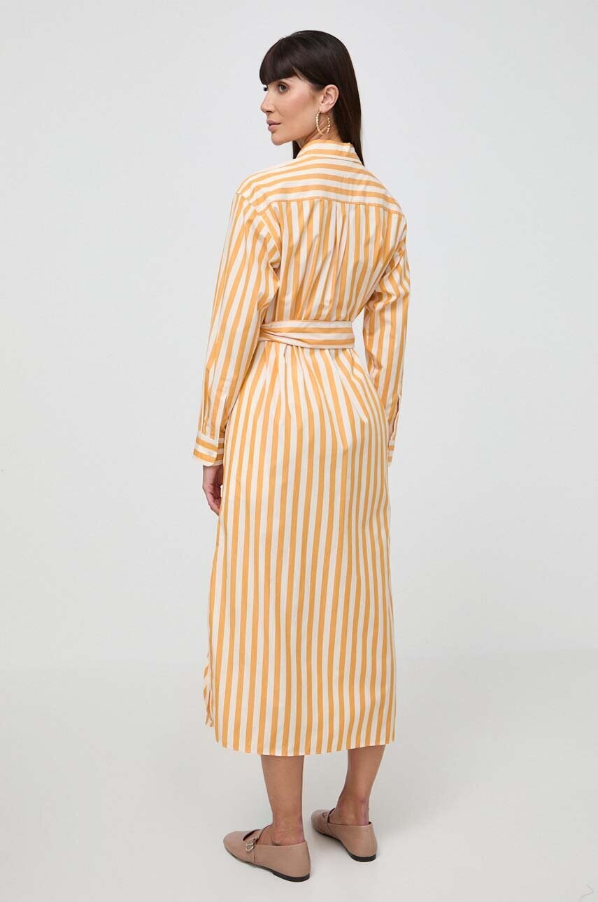 Бавовняна сукня Weekend Max Mara колір помаранчевий midi пряма