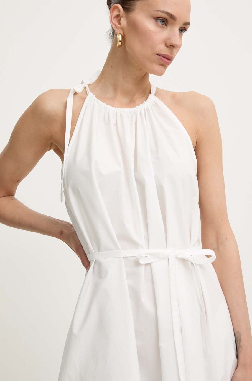 Купити Бавовняна сукня Weekend Max Mara колір білий maxi розкльошена – головне зображення
