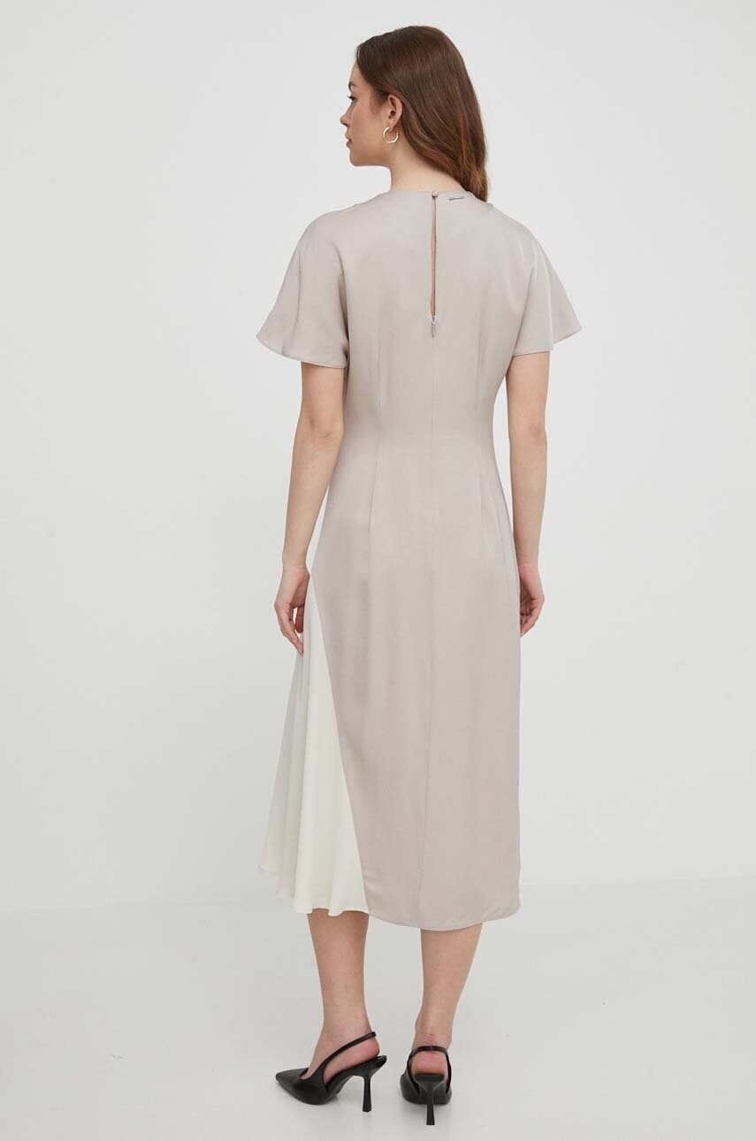 Сукня Calvin Klein колір бежевий midi пряма