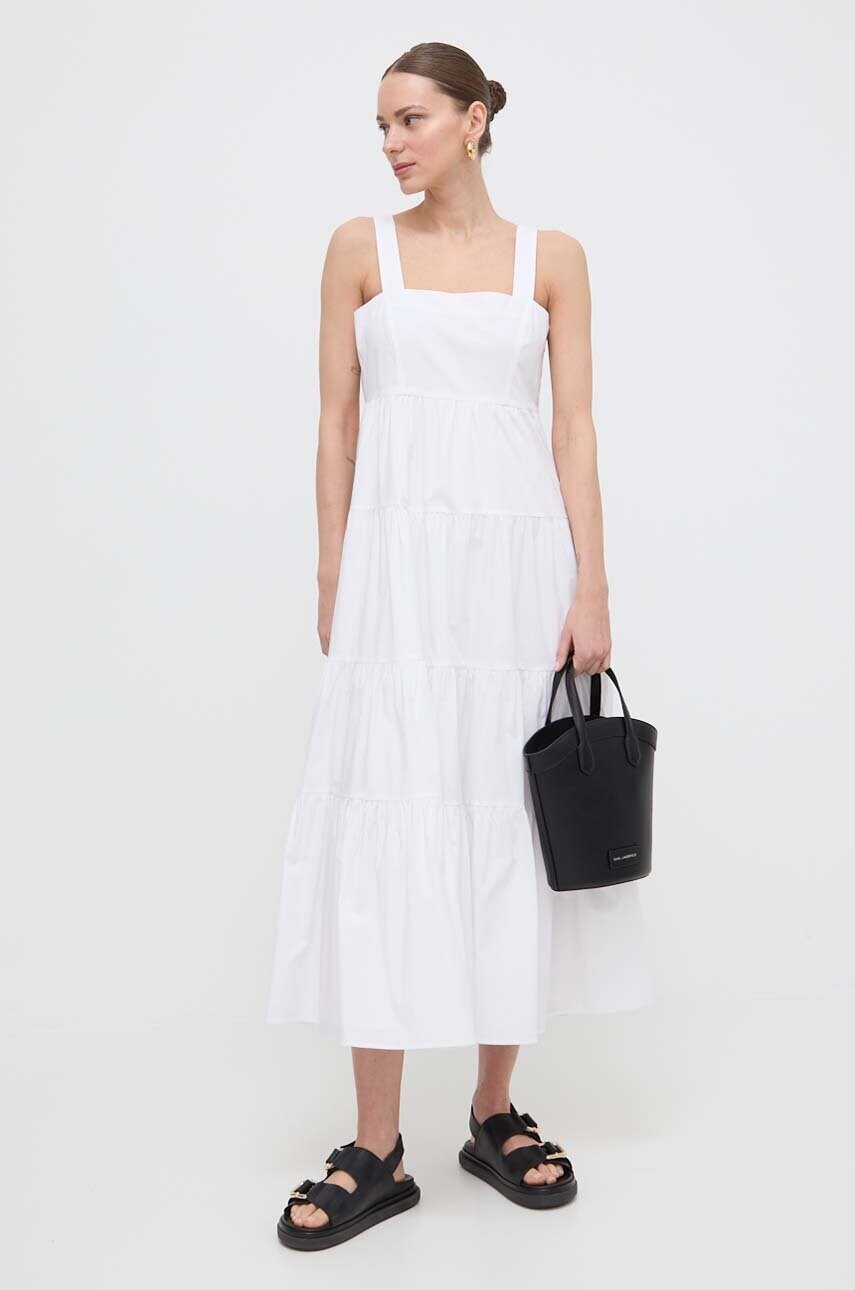 Сукня MICHAEL Michael Kors колір білий midi розкльошена