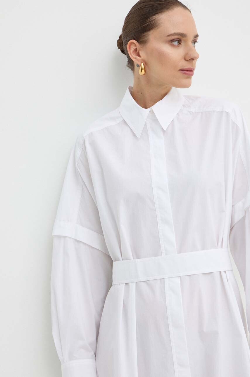 Бавовняна сукня Ivy Oak колір білий maxi oversize IO117614
