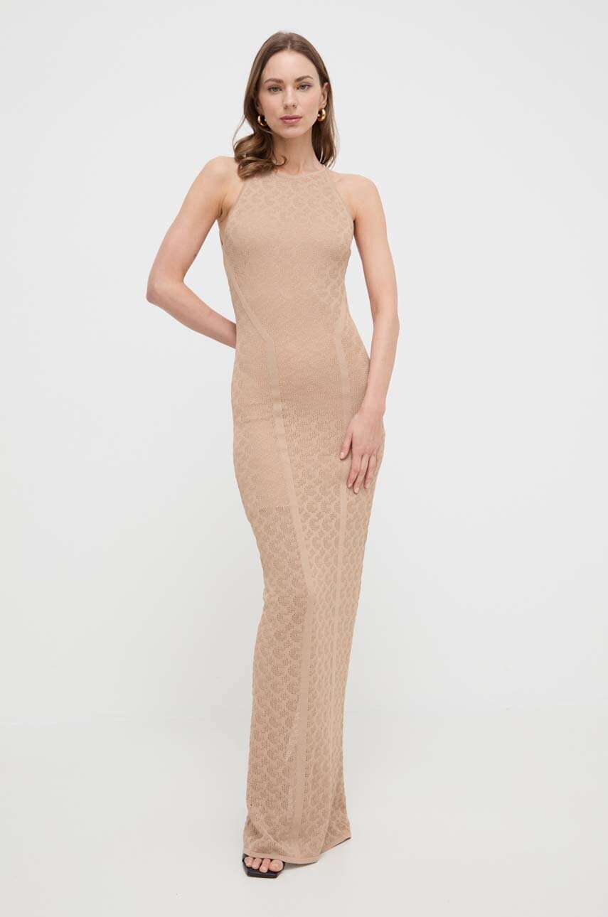 Сукня Guess колір бежевий maxi облягаюча