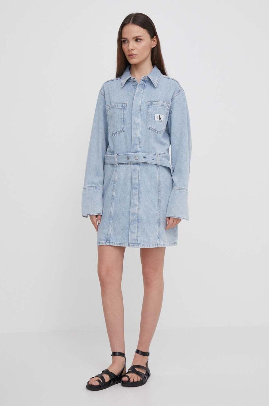 Джинсова сукня Calvin Klein Jeans mini розкльошена