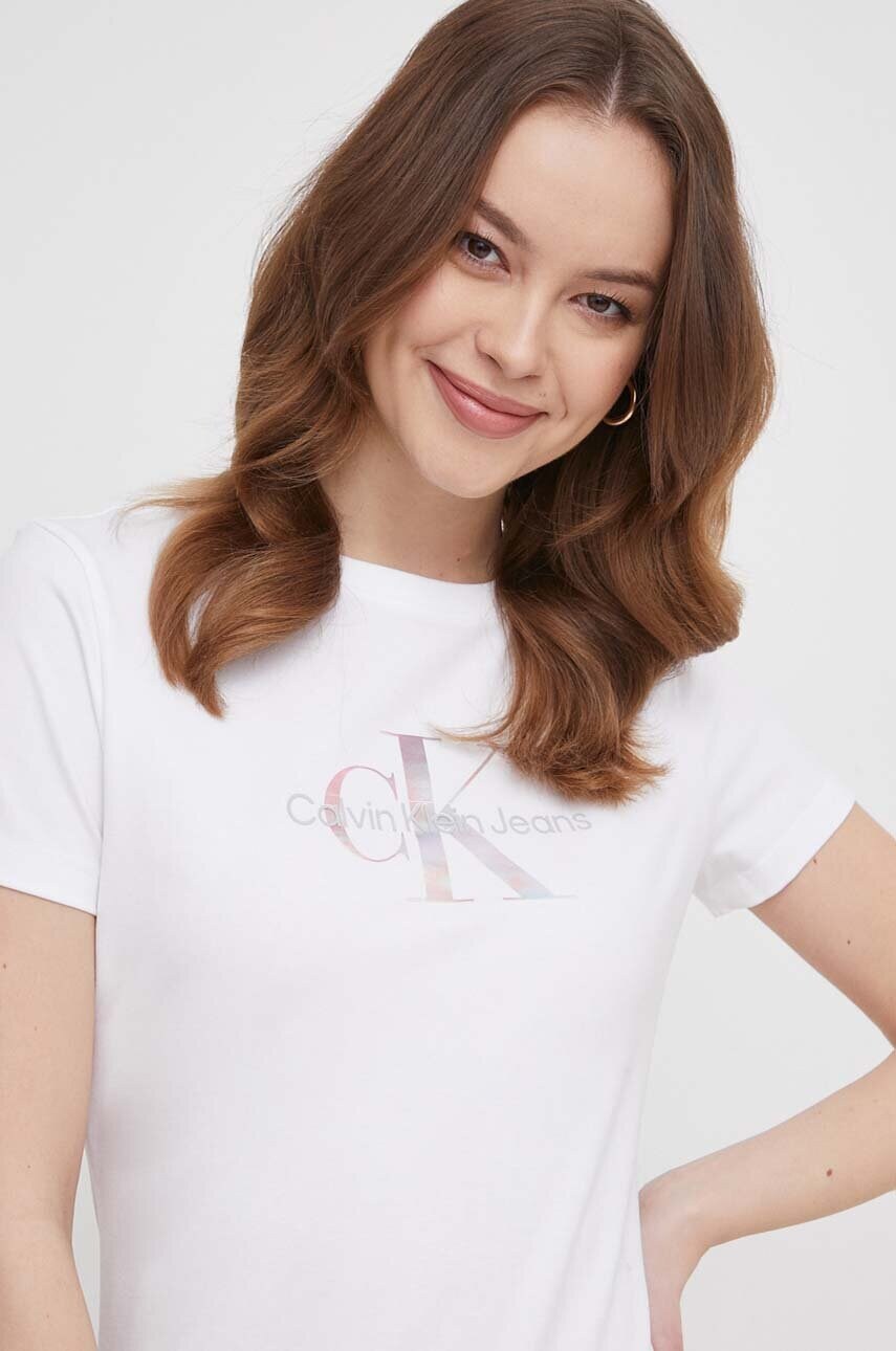 Сукня Calvin Klein Jeans колір білий mini розкльошена
