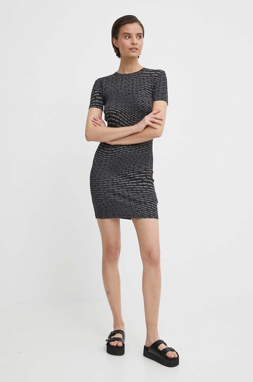 Сукня Calvin Klein Jeans колір чорний mini облягаюча