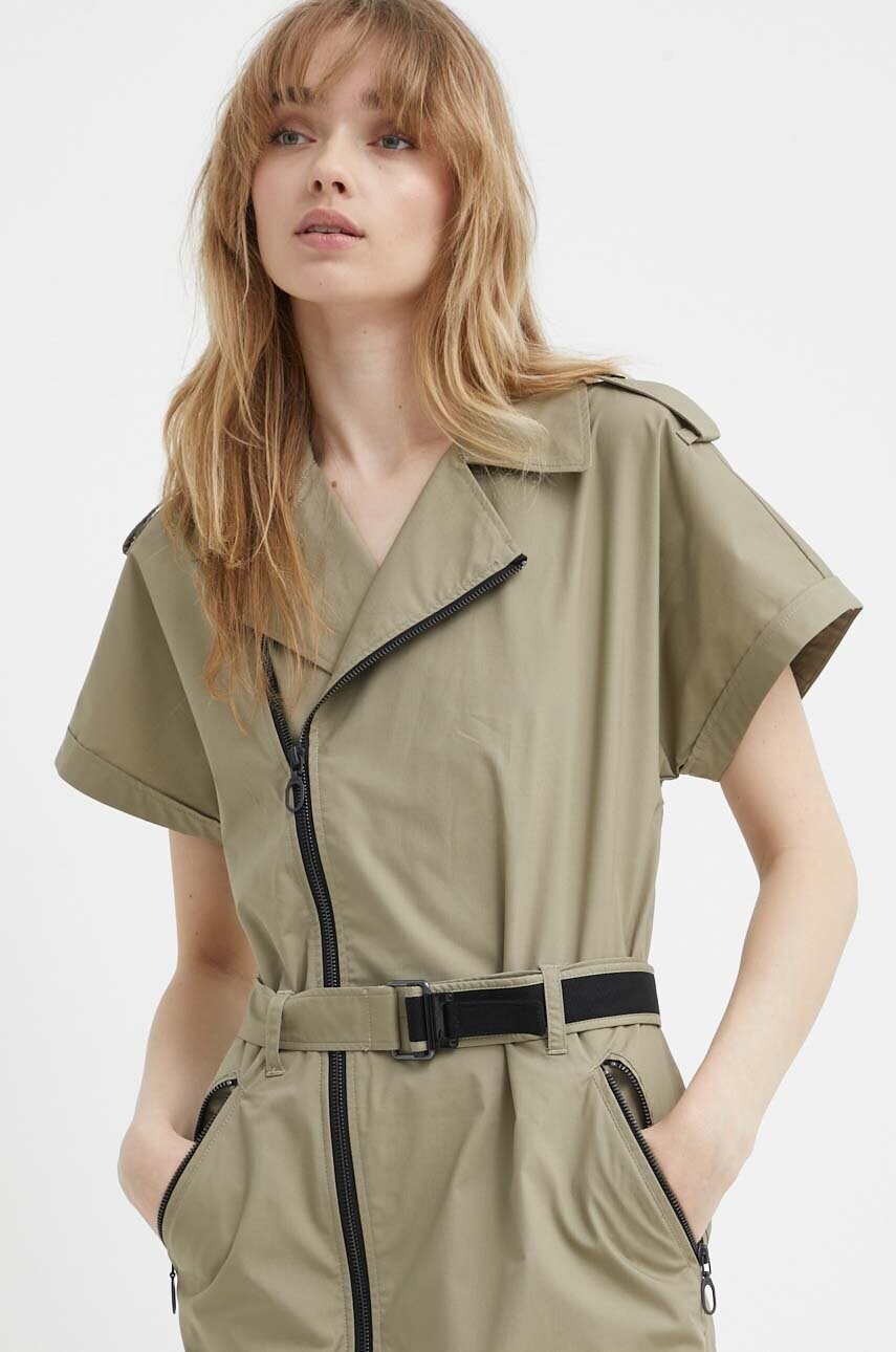 Сукня G-Star Raw колір зелений mini розкльошена