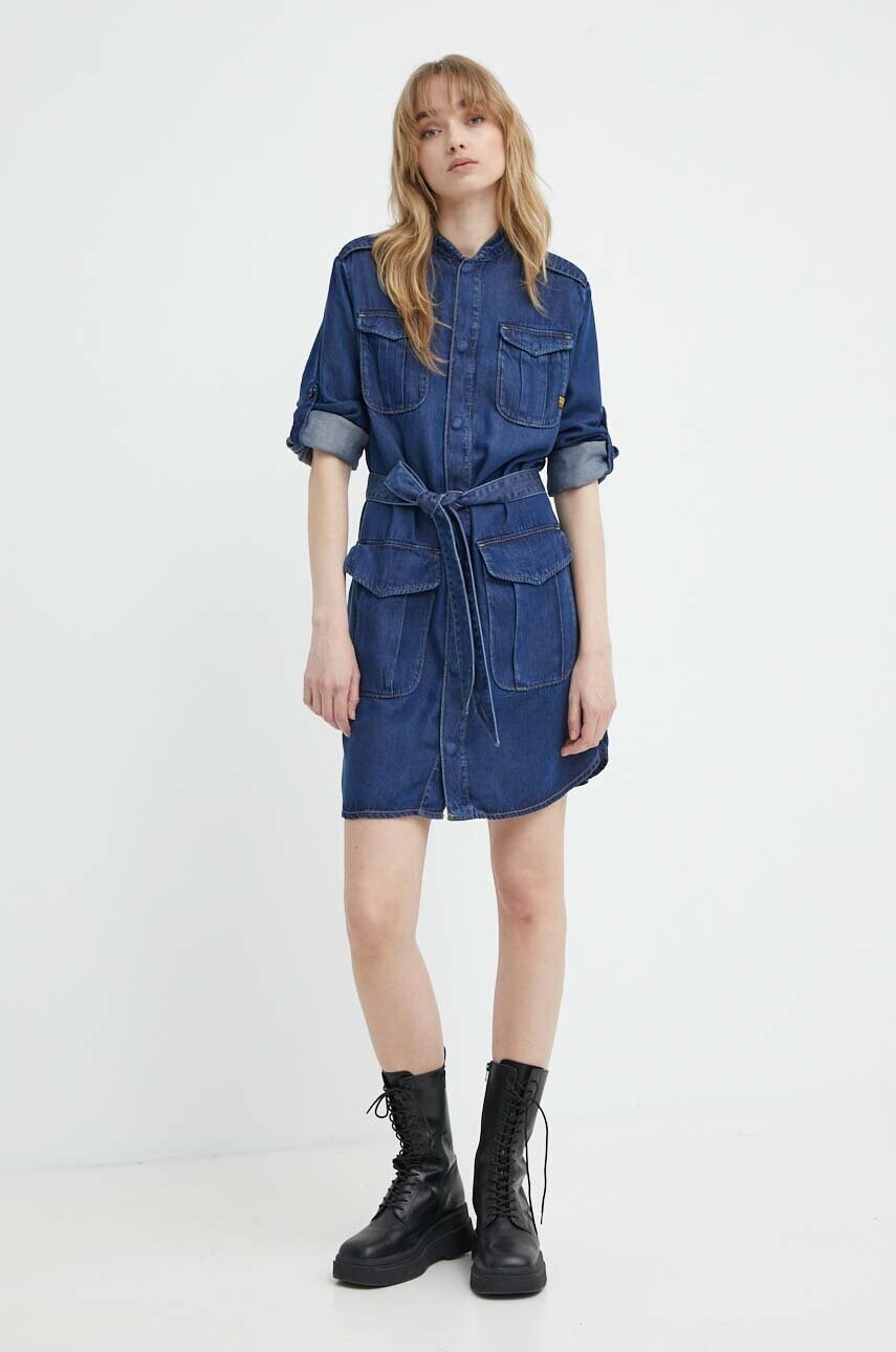Сукня G-Star Raw колір синій mini пряма
